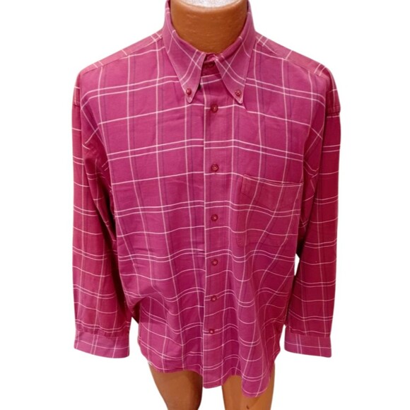 Carraig Donn Ireland Men's Button Down Shirt Fire Brick Red 100% Cotton Size L - Picture 1 of 9